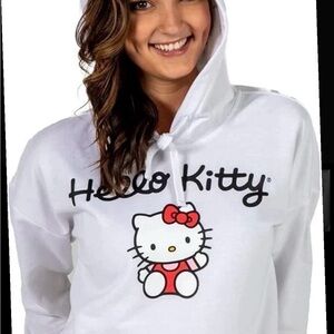 Hello Kitty White Hoodie with Red Accents ( it has a little makeup powder)